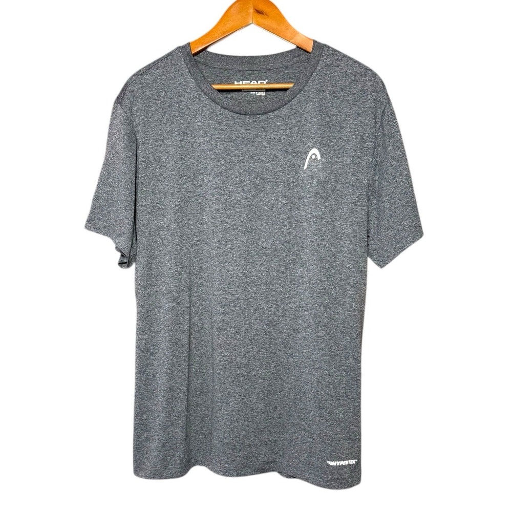 HEAD Hypertek Men's Grey Active T-Shirt Short Sleeve Logo Size Large